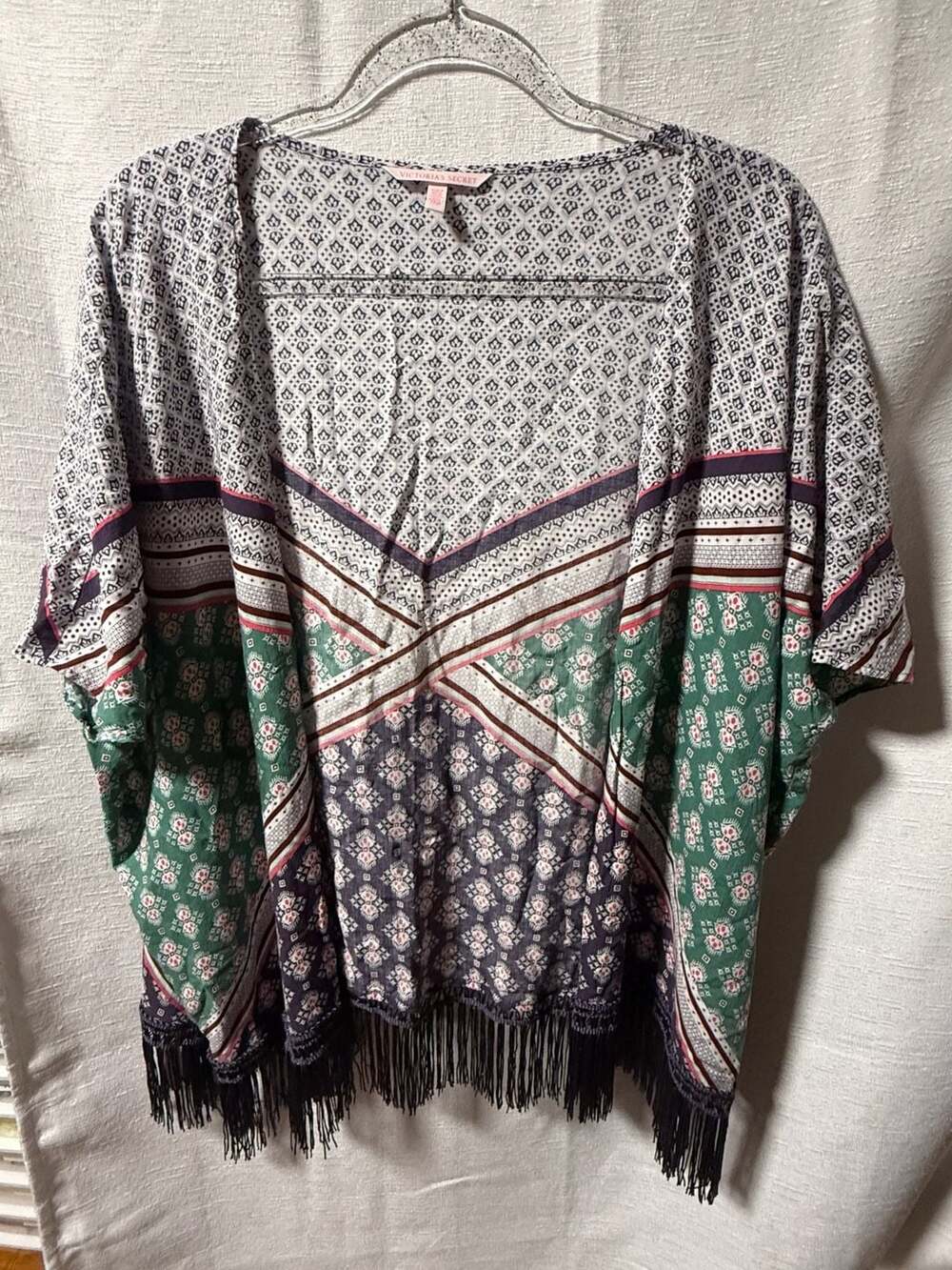 Victoria's Secret Bohemian Open Front Fringe Kimono Cover-Up